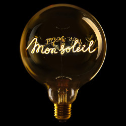 Ampoule Mon Soleil – Message In The Bulb – Lumière ambrée artisanale