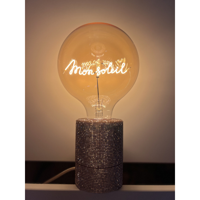 Ampoule Mon Soleil – Message In The Bulb – Lumière ambrée artisanale