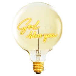 Ampoule God Bless You – Message In The Bulb – lumière ambrée à poser