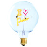 Ampoule I Love Paris – Message In The Bulb – lumière rouge et ambrée à poser