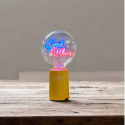 Ampoule Good Vibes – MITB Portable® – Message lumineux bleu et rouge