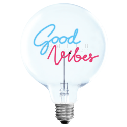 Ampoule Good Vibes – MITB Portable® – Message lumineux bleu et rouge