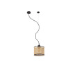 MAMBO – Suspension noire avec abat-jour en rotin Ø 21 cm