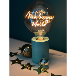 Pop – Socle lampe de table bleu turquoise | MITB | Culot E27 avec interrupteur