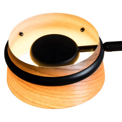 Lampadaire LOOP LED noir – Design bois et métal, par Estudi Ribaudí