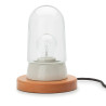 Lampe THPG porcelaine blanche & hêtre – Verre transparent