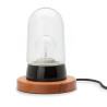 Lampe THPG porcelaine noir & cerisier – Verre transparent