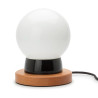 Lampe THPG porcelaine noire & hêtre – Globe opale