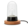 Lampe THPG porcelaine noir & hêtre – Verre transparent