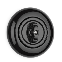 Interrupteur rotatif bipolaire THPG porcelaine noire