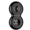 Interrupteur rotatif bipolaire THPG porcelaine noire