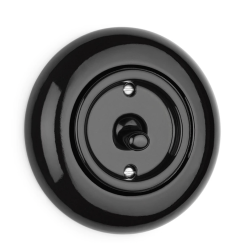 Permutateur levier THPG porcelaine noire design rétro