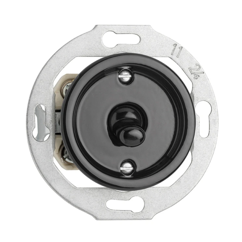 Permutateur levier THPG porcelaine noire design rétro