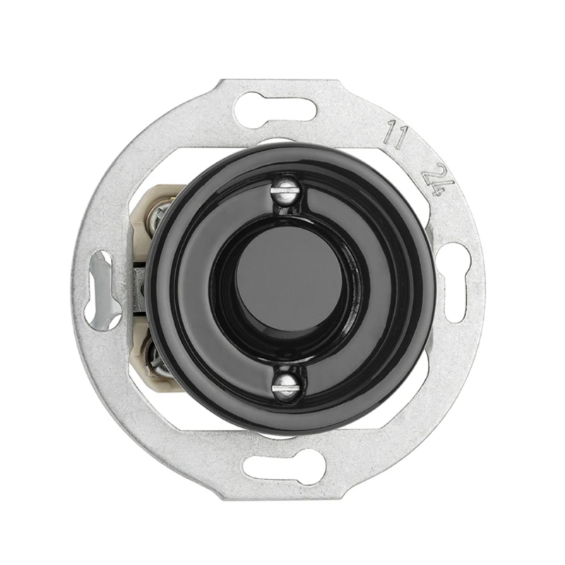 Bouton-poussoir THPG à bascule – porcelaine noire design rétro