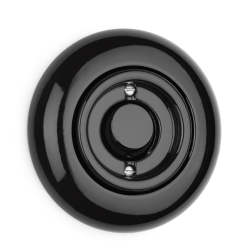 Bouton-poussoir THPG à bascule – porcelaine noire design rétro