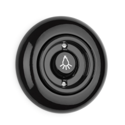 Bouton-poussoir THPG phosphorescent – interrupteur à bascule porcelaine noire