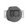 Prise USB-A THPG porcelaine noire – Double port 2,5 A design rétro