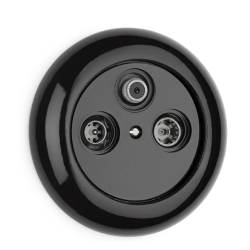 Prise RJ45 double Cat.6a THPG – Porcelaine noire 10G