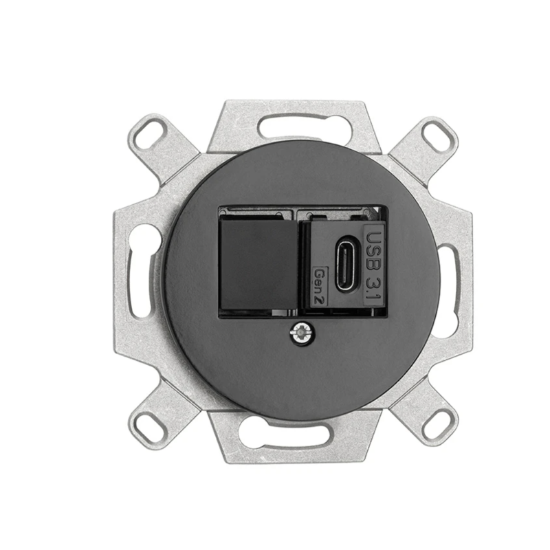 Port USB-C 3.1 THPG porcelaine noire – Transfert données 10 Gbit/s