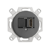Port HDMI THPG porcelaine noire – Prise design rétro 4K 60Hz