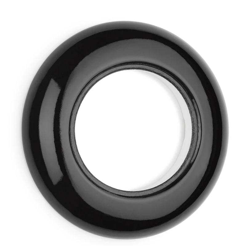 Plaque de finition THPG porcelaine noire Ø 82 mm – Design rétro