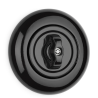 Plaque de finition THPG porcelaine noire Ø 82 mm – Design rétro