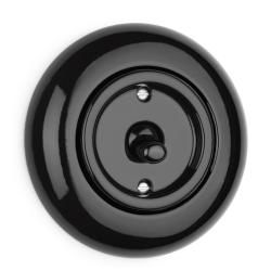 Plaque de finition THPG porcelaine noire Ø 82 mm – Design rétro