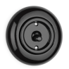 Plaque de finition THPG porcelaine noire Ø 82 mm – Design rétro