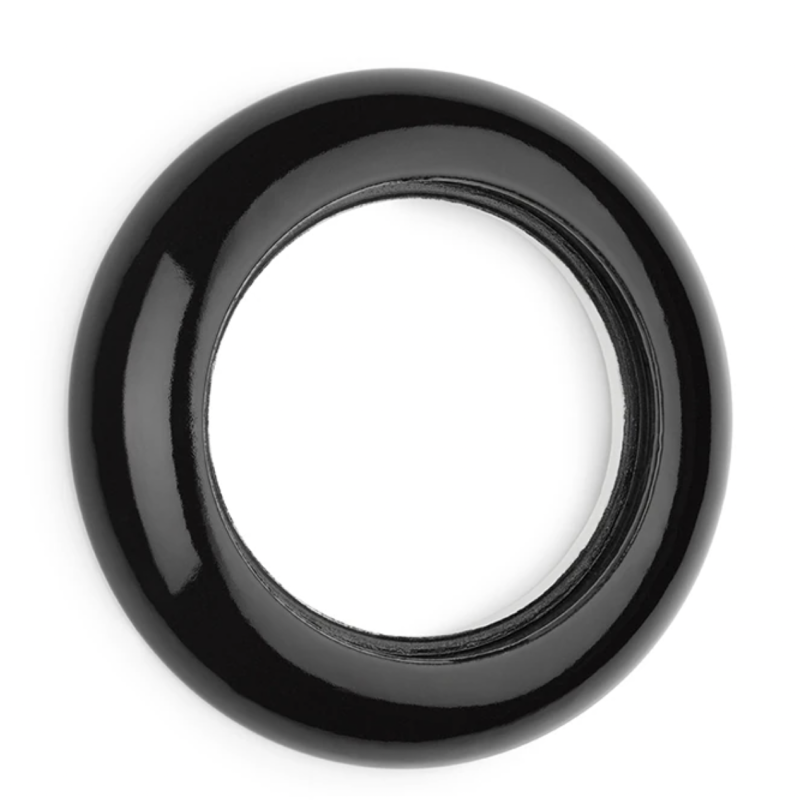 Plaque finition THPG porcelaine noire – Prises connexion Ø 82 mm