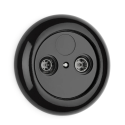 Plaque finition THPG porcelaine noire – Prises connexion Ø 82 mm