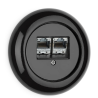 Plaque finition THPG porcelaine noire – Prises connexion Ø 82 mm