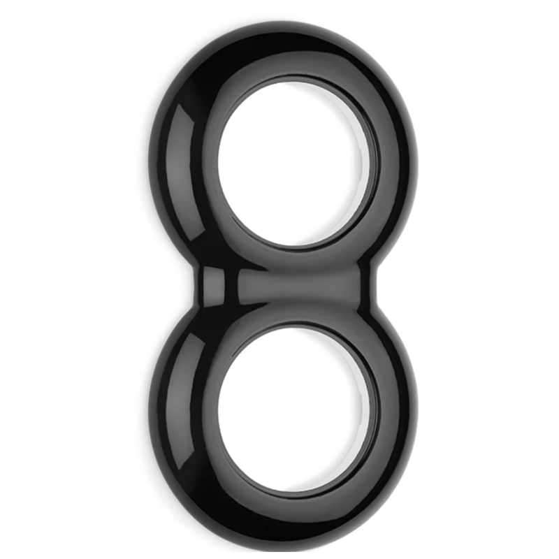 Double plaque finition THPG porcelaine noire 153x82 mm