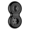 Double plaque finition THPG porcelaine noire 153x82 mm