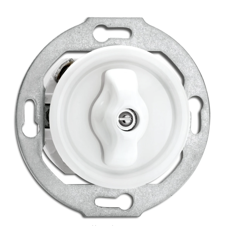 Interrupteur rotatif bipolaire THPG porcelaine blanche Ø70 mm