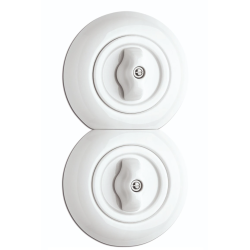 Interrupteur rotatif bipolaire THPG porcelaine blanche Ø70 mm