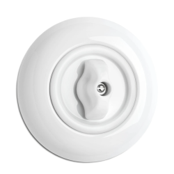 Interrupteur rotatif bipolaire THPG porcelaine blanche Ø70 mm