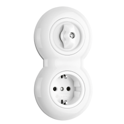 Interrupteur rotatif bipolaire THPG porcelaine blanche Ø70 mm