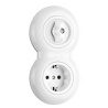 Interrupteur rotatif bipolaire THPG porcelaine blanche Ø70 mm