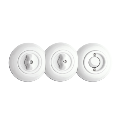 Interrupteur rotatif bipolaire THPG porcelaine blanche Ø70 mm