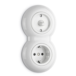 Permutateur à levier THPG porcelaine blanche Ø70 mm