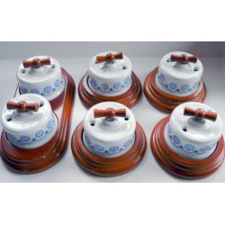 Manette rotative hêtre miel GARBY Fontini (Lot de 5) – Accessoire interrupteur bois design