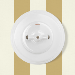 Manette rotative porcelaine blanche GARBY Fontini | Accessoire interrupteur rétro