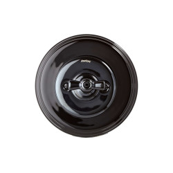 Manette rotative porcelaine noire GARBY Fontini (Lot de 5)| Accessoire interrupteur rétro