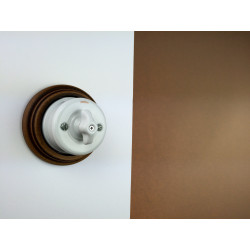 Manette rotative porcelaine rétro blanche GARBY Fontini