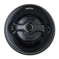 Manette rotative porcelaine rétro noire GARBY Fontini