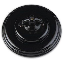 Manette rotative porcelaine rétro noire GARBY Fontini