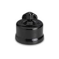 Manette rotative porcelaine rétro noire GARBY Fontini