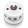 Bouton poussoir décor bleu/argent Collection GARBY Fontini – Interrupteur rétro