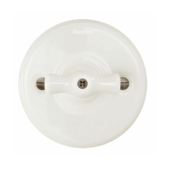 Bouton poussoir rotatif cru GARBY Fontini – Interrupteur rétro porcelaine
