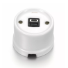Chargeur USB double A+C porcelaine blanche GARBY Fontini